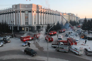 Ликвидирован пожар в здании Народного Хурала Бурятии и администрации главы республики