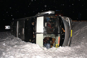 Автобус Красноярск-Саяногорск с 30 пассажирами перевернулся на трассе М-54
