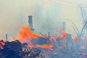 Режим ЧС введен в Братском районе после перехода огня на жилые дома