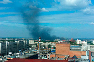 Пожар произошел на улице Станционной в Ленинском районе Новосибирска