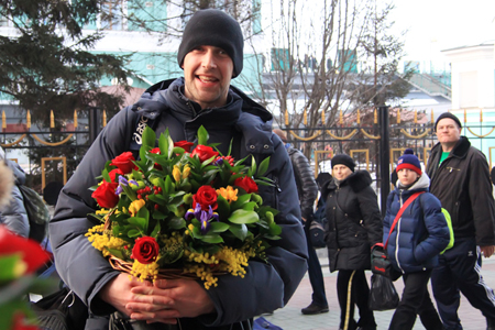 Болельщики встретили победителя волейбольной Лиги чемпионов в Новосибирске (фото)