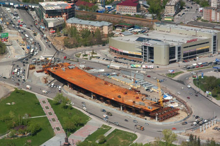«Сибмост» завершает монтаж эстакады на Южной площади Новосибирска