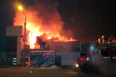 Крупный пожар произошел в Иркутске на территории «Шанхайки» (фото)