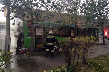 Автобус с пассажирами загорелся в Красноярске 