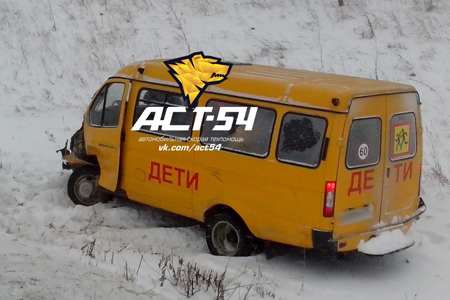 Микроавтобус с детьми попал в аварию в Новосибирской области 