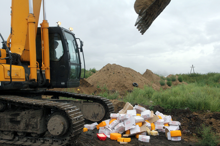 Более 200 кг санкционного сыра изъято со склада в Красноярске и уничтожено