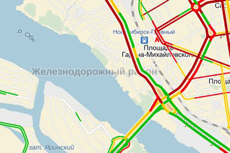 Авария на Димитровском мосту вызвала девятибалльные пробки в Новосибирске