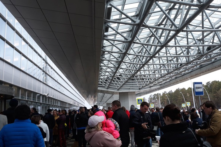 Новый терминал красноярского аэропорта эвакуировали по пожарной тревоге