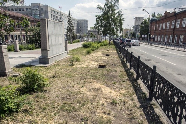 Чугунный забор попытались украсть с главной улицы Новосибирска