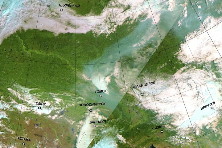 Дым от природных пожаров возвращается в Западную Сибирь