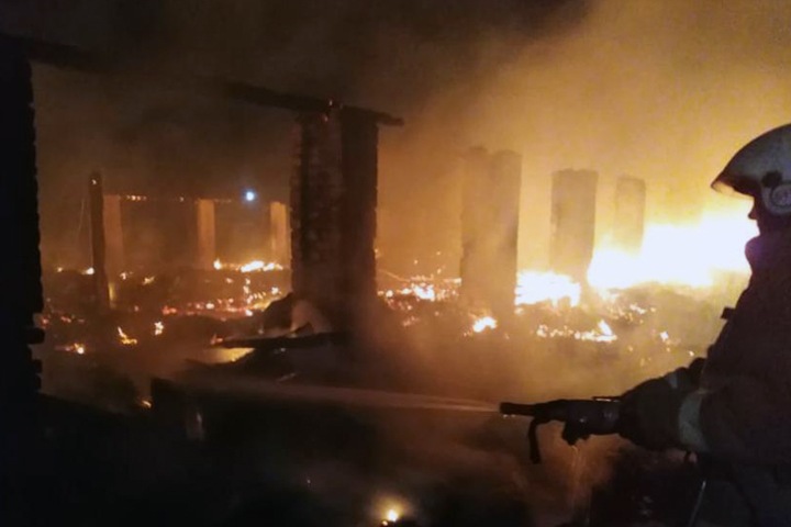 Более 150 телят погибли при пожаре в Новосибирской области