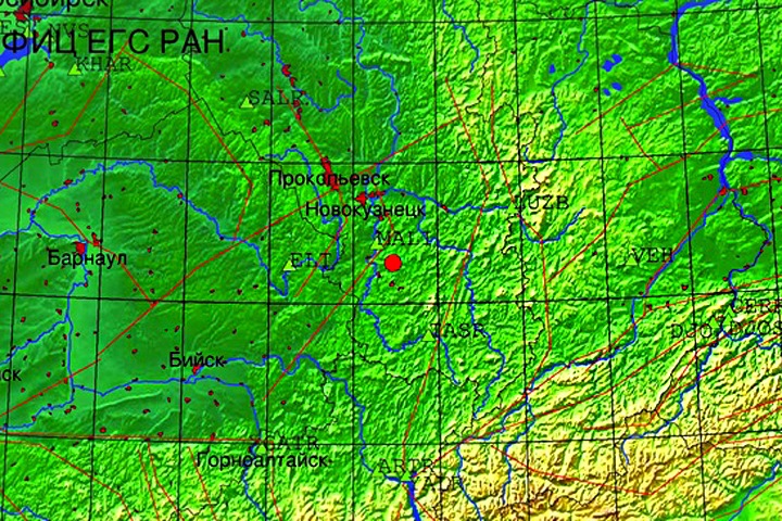 Землетрясение произошло под Новокузнецком