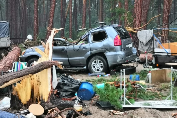Деревья рухнули на палаточный лагерь в Красноярском крае во время грозы. Погиб человек