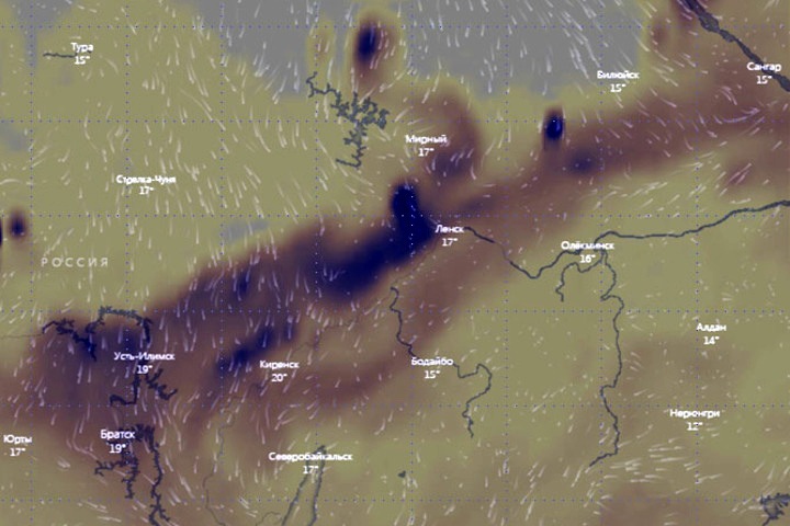 Дым от лесных пожаров в Якутии накрыл север Иркутской области