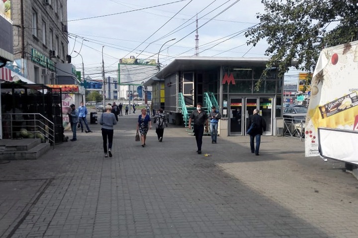 Торговые точки снесли на площади Маркса в Новосибирске