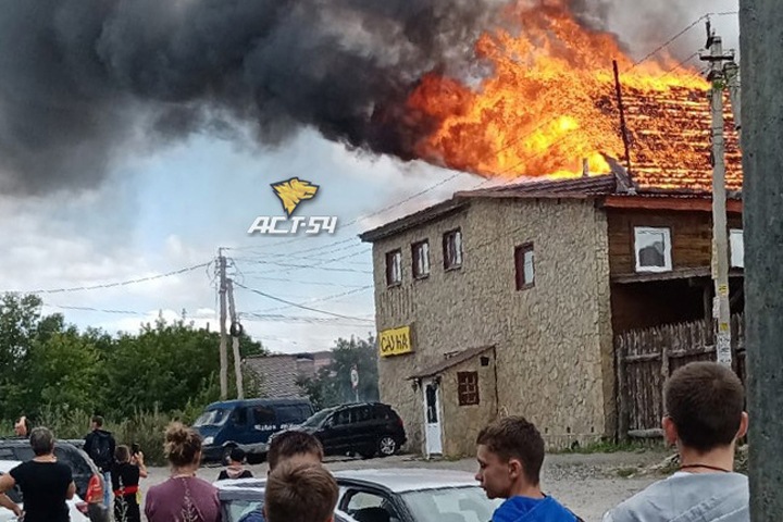 Сауна сгорела в Новосибирске