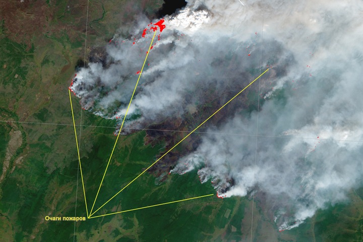Концентрация угарного газа в атмосфере Иркутска существенно повышена из-за лесных пожаров