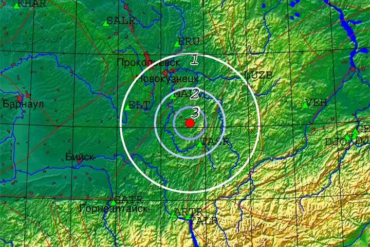 Землетрясение интенсивностью 4 балла произошло под Новокузнецком