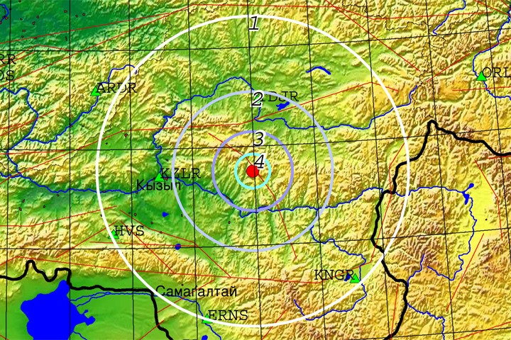 Четырехбалльные землетрясения произошли в Туве