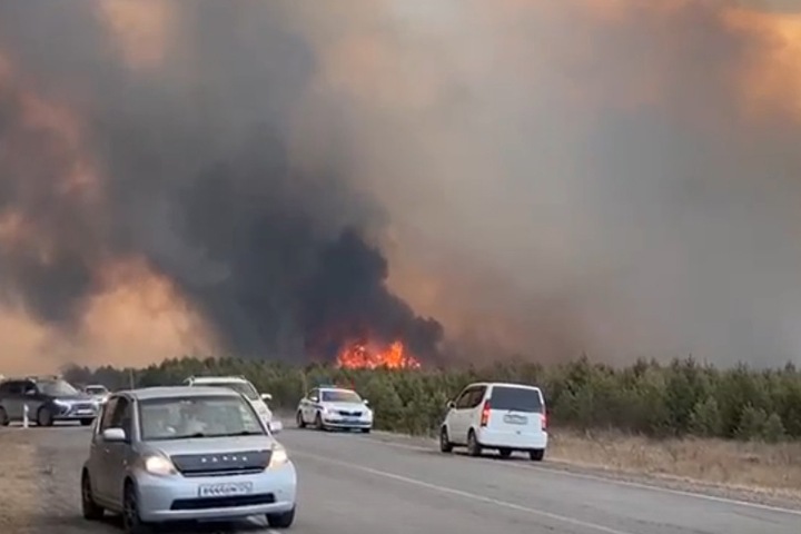 Лесной пожар подобрался к жилью под Минусинском