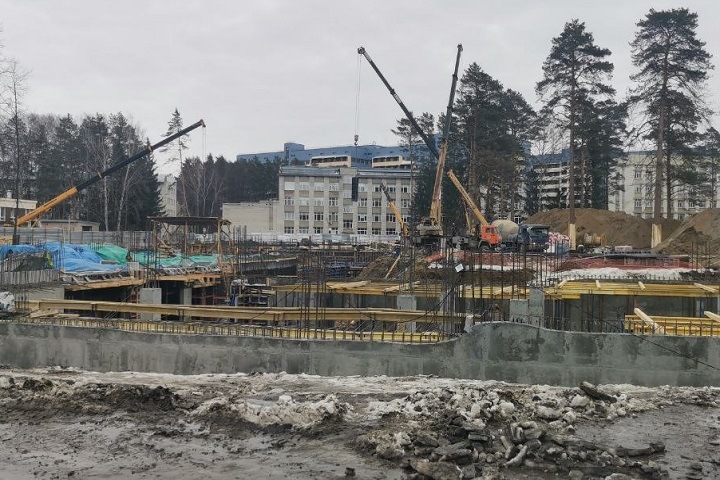 Строительство кампуса Новосибирского госуниверситета. Фото