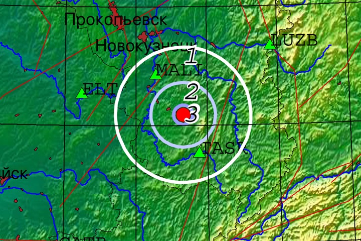 Землетрясение произошло под Новокузнецком