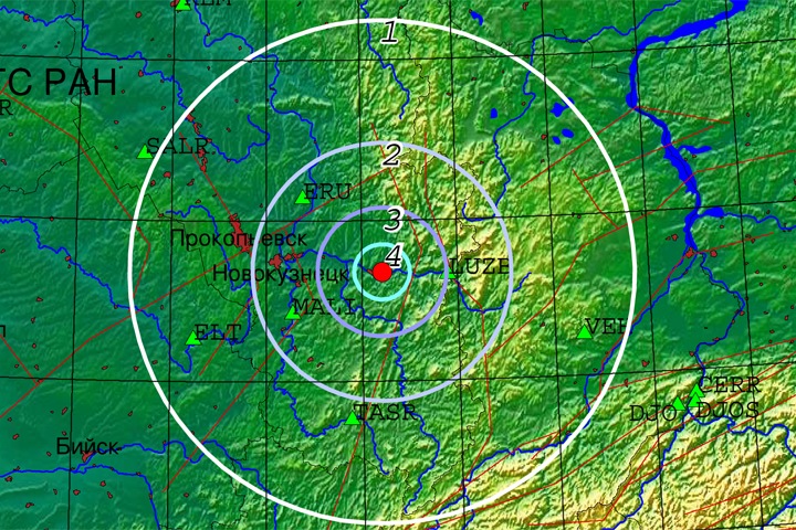 Землетрясение интенсивностью 4,7 балла произошло в Междуреченске