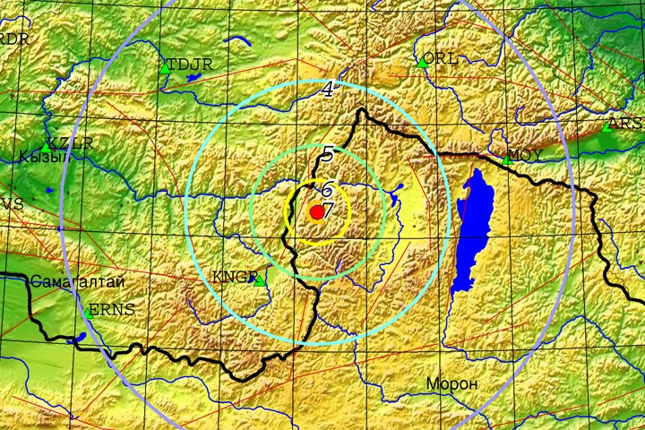 Землетрясение произошло на границе Тувы с Монголией