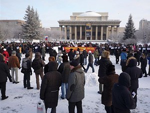 «ПошлинаХ»: акция протеста автомобилистов в Новосибирске